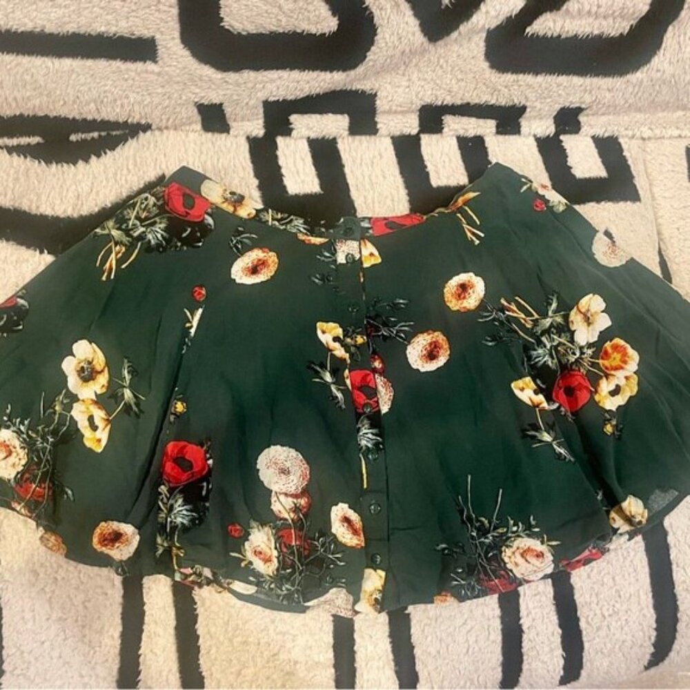 Urban Outfitters Green Pleated Bubble Mini Skirt